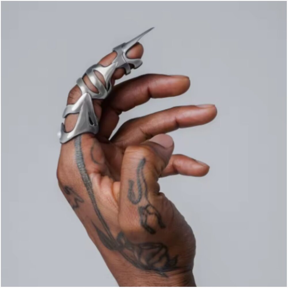 Punk Armor Finger Ring Gothic Articulated Knight Claw Cosplay Metal Ring - NEW